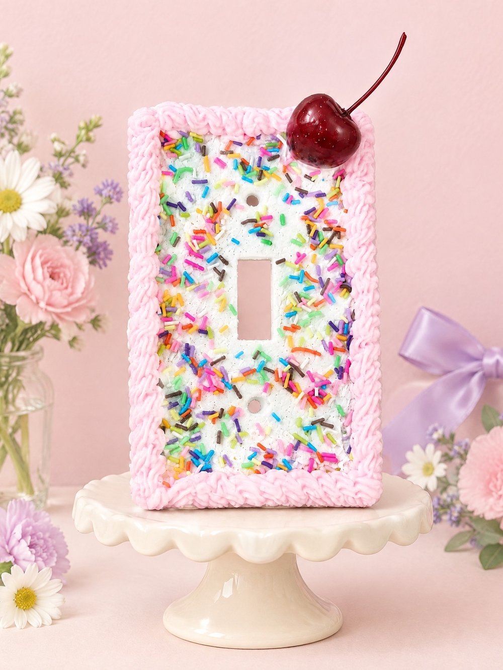 Pink Sprinkle Toggle Switch Cover - Sweet Dessert Accent